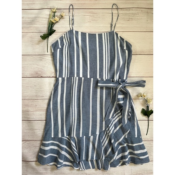 Express Ruffle Linen-Blend Mini Dress - Picture 15 of 15